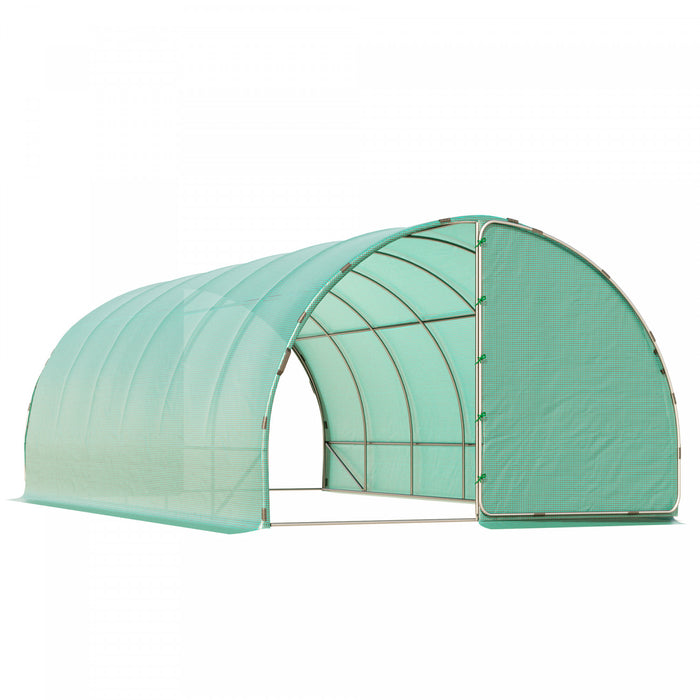 Outsunny 20'x10'x7' Robuste En Acier Renforce De Plain-pied Maison De Culture De Plantes Potageres D'exterieur A Effet De Serre