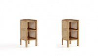  Table d’appoint chic industriel Versailles en naturel - Lot de 2