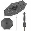 Parasol solaire Costway 10 pieds avec LED, parasol de marche inclinable en acier avec manivelle, exterieur gris