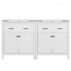 Meuble de salle de bain double moderne Felix 60 pouces avec lavabo ceramique et rangement, blanc