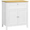 HOMCOM Meuble de Rangement Buffet avec Portes en Verre, Blanc
