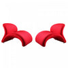 Fauteuil d’appoint moderne en laine melangee Rosebud rouge – Lot de 2