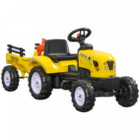 Aosom Tracteur Pour Enfants, Pedale Manuelle, Voiture Avec Remorque De Rangement Arriere, Pelle Et R