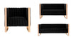 Ensemble de canape 3 pieces Trillium style milieu du siecle moderne en noir