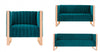Ensemble de canape 3 pieces Trillium style milieu du siecle en bleu sarcelle