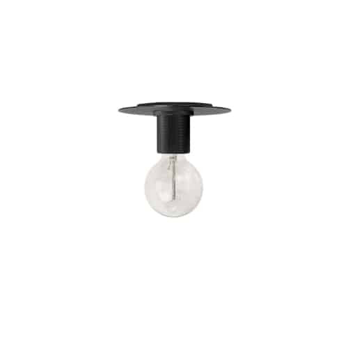 Plafonnier affleuré moyen Roswell de Dainolite avec fini noir mat et 1 ampoule