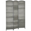 HOMCOM Separateur de piece pliable 6' de haut, gris melange