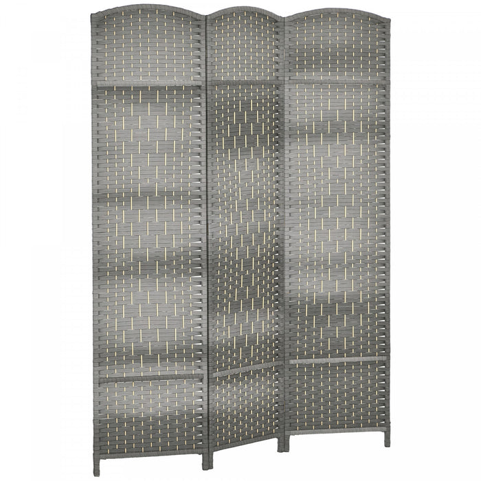 HOMCOM Separateur de piece pliable 6' de haut, gris melange