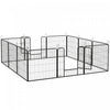 Pawhut Parc Pour Chien En Metal Robuste, Cloture D'exercice Pour Animaux De Compagnie Pour L'exterieur Et L'interieur Avec Porte Pour Plusieurs Chiens, 12 Panneaux, 31.5\"h