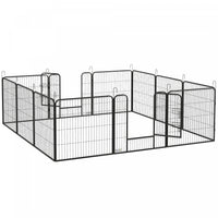 Pawhut Parc Pour Chien En Metal Robuste, Cloture D'exercice Pour Animaux De Compagnie Pour L'exterie