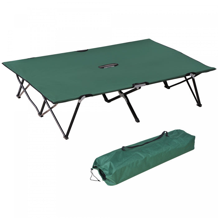 Outsunny Lit De Camping Pliant Pour Deux Personnes De 76 Po Avec Sac De Transport, Vert