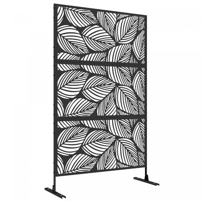 Outsunny Metal Privacy Screen W/ Expansion Screws Outdoor Divider, Leaf