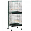 Pawhut Grande Cage A Oiseaux Avec 1,7 Pi De Largeur Pour Envergure, Voliere D'interieur Avec Design Multi-portes, Adaptee Pour Un Canari, Pinson, Conure, 55\"