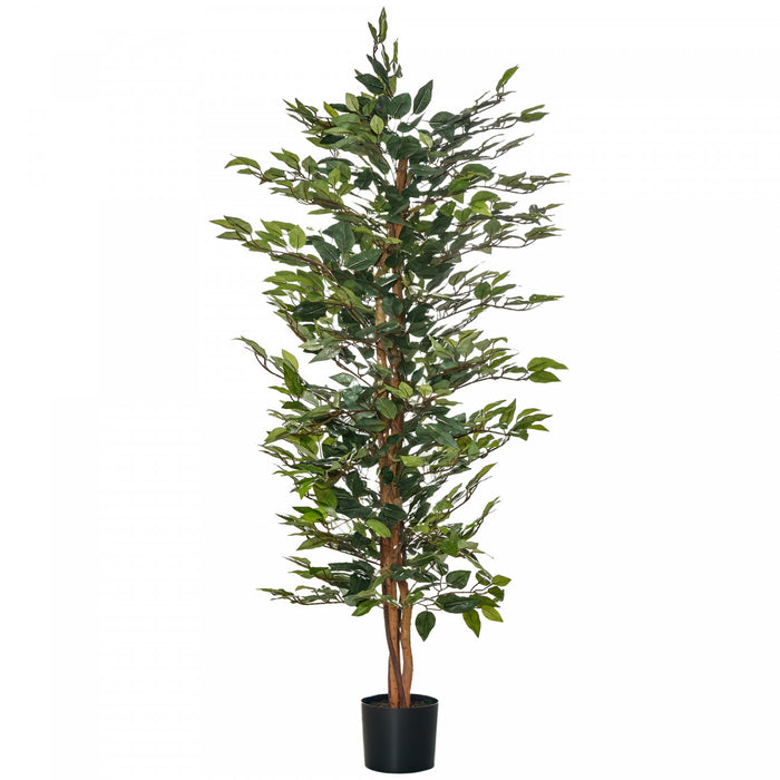 HOMCOM Ficus Artificiel 5Pieds pour Decoration Interieure