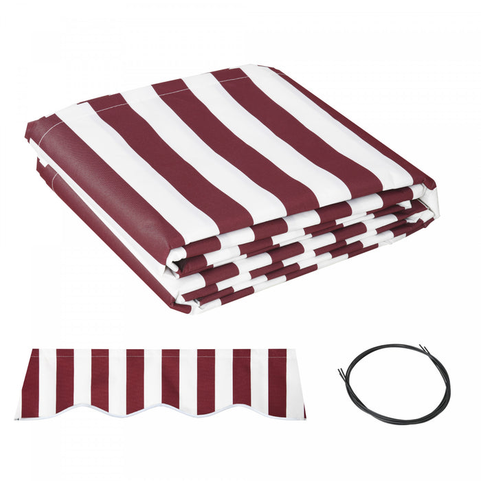 Outsunny Couverture De Remplacement En Tissu Pour Store Retractable De 12' X 10' Protection Contre Les Uv Rouge Et Blanc