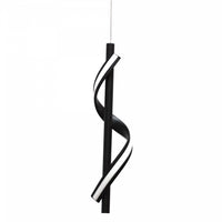 Luminaire suspendu Justine de Dainolite en silicone blanc qui diffuse la lumière, avec fini noir mat et ampoule à DEL de 8 W