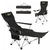 Outsunny Lot de 2 chaises de camping inclinables et pliantes, Noir