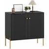 HOMCOM Buffet avec Portes Cannelees, Buffet Moderne 32\", Noir