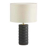Lampe de table Felicity de Dainolite avec abat-jour beige, fini noir mat et 1 ampoule