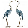 Outsunny Statues De Jardin De Grue En Metal, 2 Pcs, Sculptures D'oiseaux