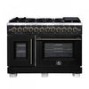 Forno Capriasca 48" French Door Dual Fuel Range, Black, 6.58 cu. ft. - FFSGS6387-48BLK | Cuisiniere a double combustible Capriasca 48 po, noire, 6.58 pi³ – FFSGS6387-48BLK