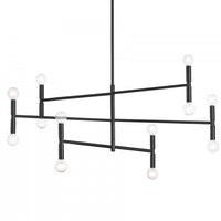 Grand lustre Ava de Dainolite avec fini noir mat et 12 ampoules