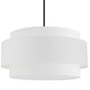 Luminaire suspendu Priya de Dainolite de 30 po de diamètre avec abat-jour blanc, fini noir mat et 4 ampoules