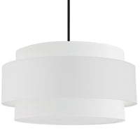 Luminaire suspendu Priya de Dainolite de 30 po de diamètre avec abat-jour blanc, fini noir mat et 4 ampoules