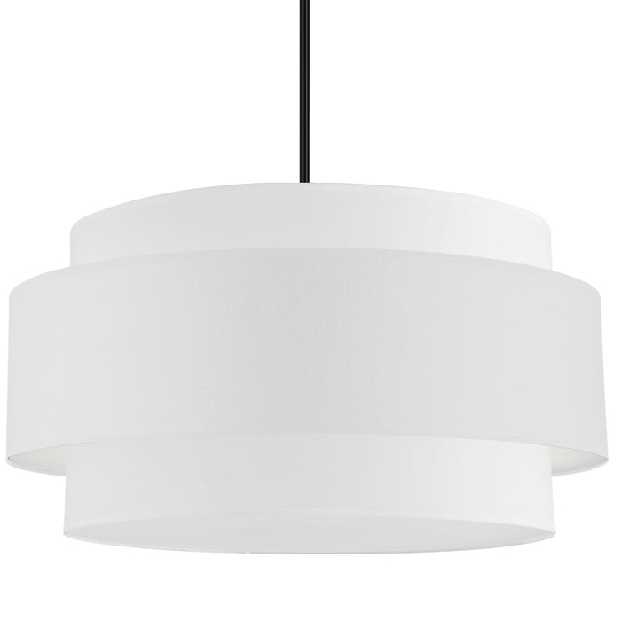 Luminaire suspendu Priya de Dainolite de 30 po de diamètre avec abat-jour blanc, fini noir mat et 4 ampoules
