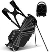 Costway Golf Stand Cart Bag Club W/6 Way Divider Carry Organizer Poches Stockage Noir