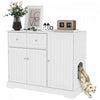 Pawhut Bac A Litiere Pour Chat, Bac A Litiere Cache, Maison D'interieur Pour Chat Avec Tiroir, Rangement, Kit Anti-basculement, Toilettes Pour Chat Pour Salon, Chambre A Coucher, Blanc