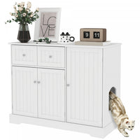 Pawhut Bac A Litiere Pour Chat, Bac A Litiere Cache, Maison D'interieur Pour Chat Avec Tiroir, Range