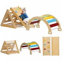 Qaba Ensemble Triangulaire 7 En 1, Jouets D'escalade Pour Tout-petits En Interieur, Ensemble D'escal