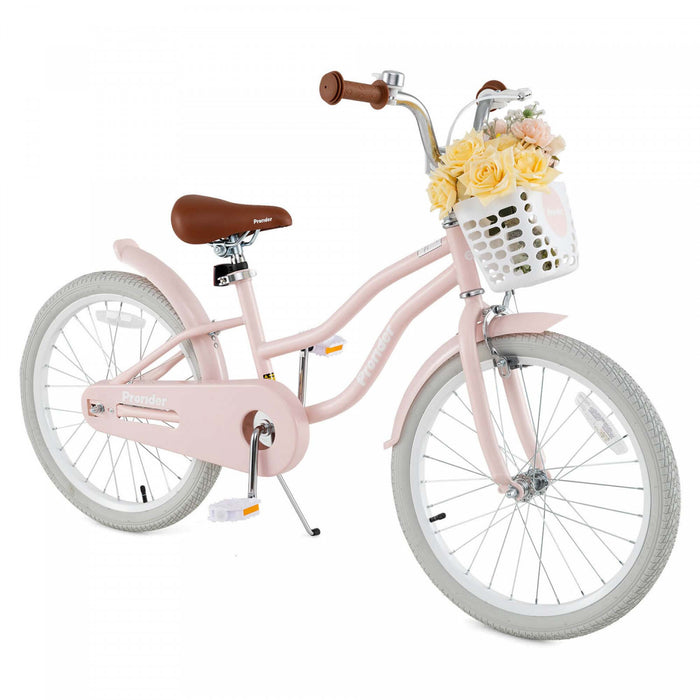 Prorider 20\" Velo Pour Enfants Avec Guidon Reglable En Hauteur Et Frein A Main Du Siege Et Frein De Montagne Rose