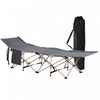 Lit De Camping Pliant Outsunny, Lit De Couchage Portable Pour Les Voyages, Gris