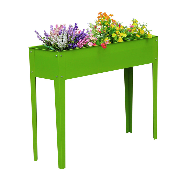 Outsunny 39 \"x 12\" X 34\" Lit De Jardin Sureleve Kit De Plantes De Parterre De Fleurs De Jardin Sureleve Boite A Herbes Vegetales Avec 3 Trous, Vert