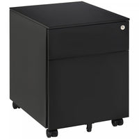 Vinsetto Classeur A 2 Tiroirs, Verrouillable Sur Roues Pour Le Bureau