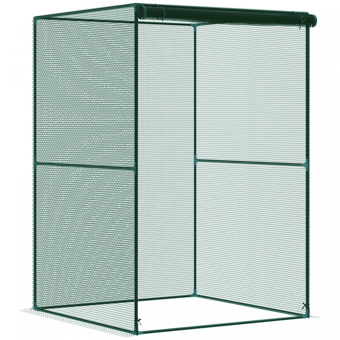 Outsunny Cage de culture, Protecteur de plantes, porte zippee, Vert fonce