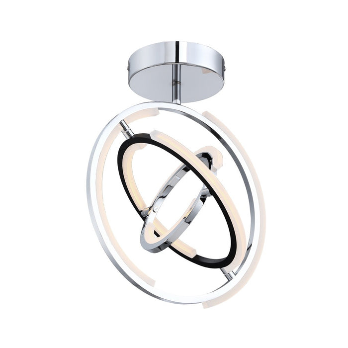 Plafonnier semi-affleuré de la collection Trilogy avec lumière à DEL intégrée - nickel poli