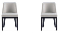 Ensemble 2 chaises de salle à manger modernes Gansevoort de Manhattan Comfort en similicuir - gris clair