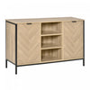 HOMCOM Buffet Armoire Rangement Etageres Reglables Ton Chene