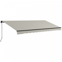 Outsunny 15' X 10' Auvent Retractable, Abri Pare-soleil, Gris Clair