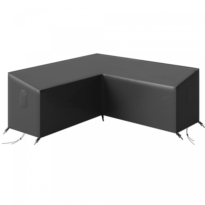 Outsunny Housse pour Sectionnel en Forme de V, Impermeable et Anti-UV, 216 x 216 cm, Noir