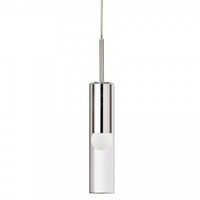 Luminaire suspendu Palmer de Dainolite en verre transparent, avec fini chromé poli et 1 ampoule