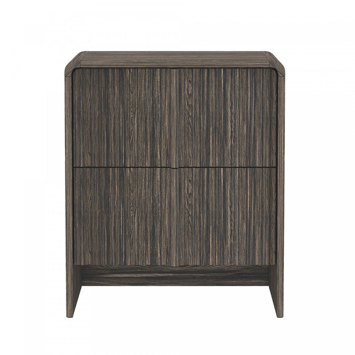 Table de nuit contemporaine Novara 56 cm en noyer Jacobean (2 tiroirs)