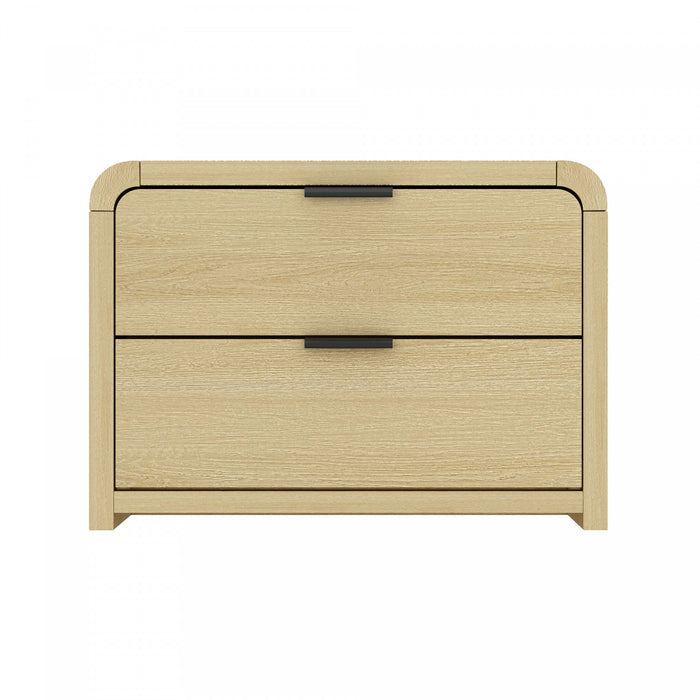 Table de nuit Grace Modern 28\" en chene naturel et noir