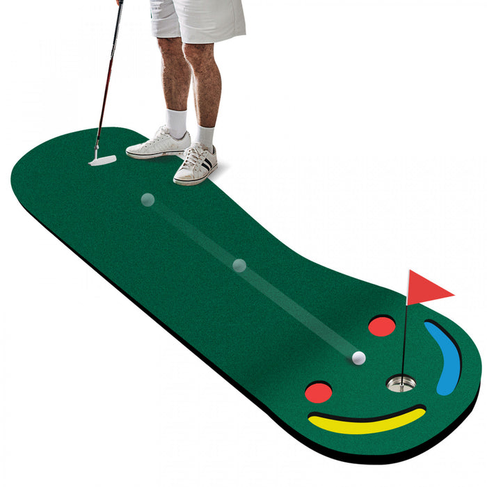 Costway 9.8ft X 3ft Par 3 Trous De Golf Mettant Tapis Vert Pour La Pratique Interieure Et Exterieure