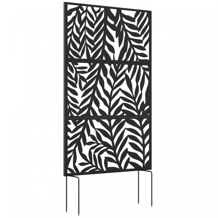 Outsunny Ecran de Confidentialite Exterieur en Metal, 72\" x 38\", Noir