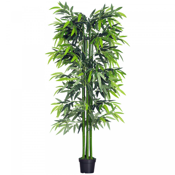 Outsunny Bambou artificiel 1,80 m, fausse plante en pot interieur