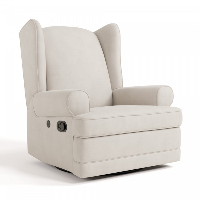 Storkcraft Serenity Fauteuil bercant inclinable rembourre a dossier a oreilles - Ivoire